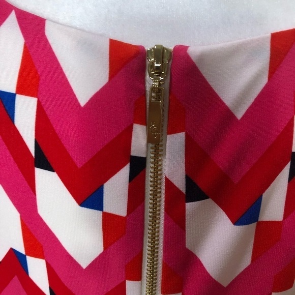 Eliza J Multi-Colored Geometric Patterned Dress Size 14 - Picture 4 of 7